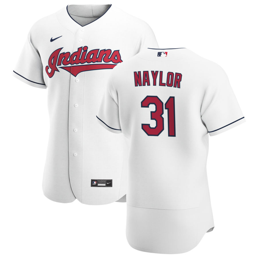 Cleveland Indians #31 Josh Naylor Men Nike White Home 2020 Authentic Team MLB Jersey